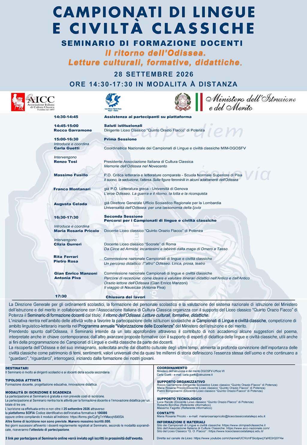 ll ritorno dell'Odissea. Letture culturali, formative, didattiche